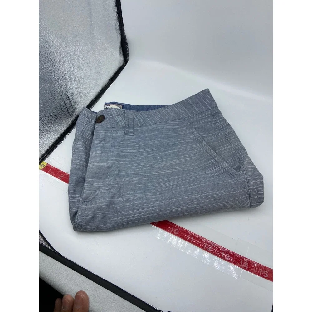 Flag and Anthem Shorts Blue White Heathered Slub Stripe Chino Mens 32
